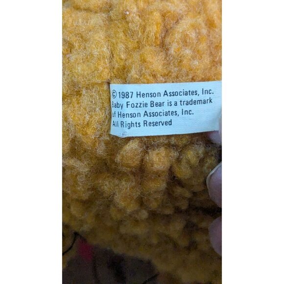 1987 Baby Fozzie Bear Plush Doll Henson Associates 9" Red Hat & Scarf - Picture 8 of 8